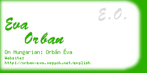 eva orban business card